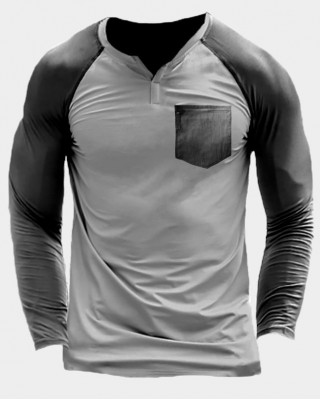 V-neck trendy men's long T-shirt HF2207-03-01